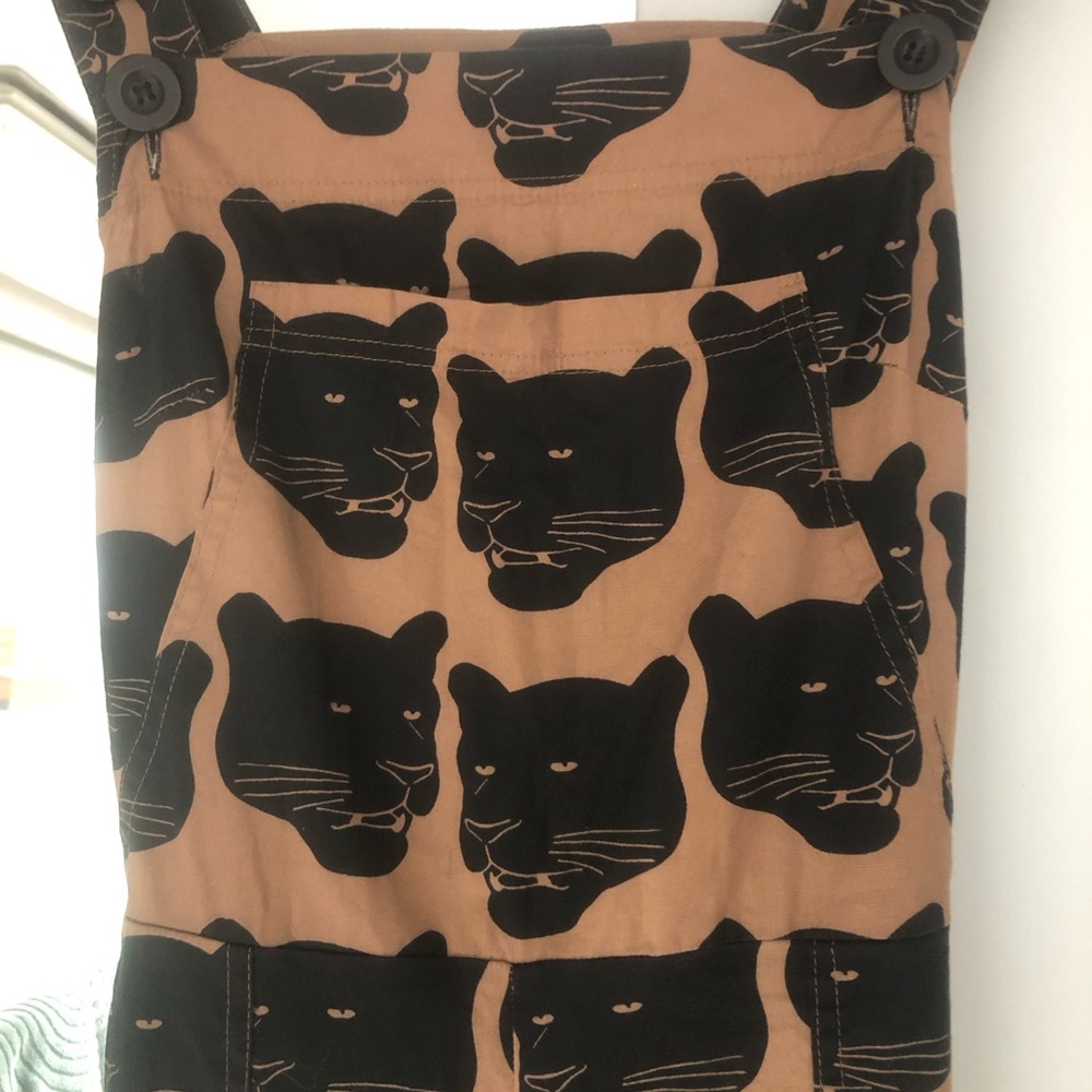 Nooworks Jaguar/Panther Cat lady jumpsuit overalls size xs